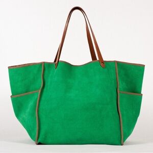 Tampico Bags Caraïbe suede tote bag in green